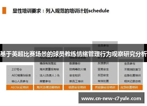 基于英超比赛场景的球员教练情绪管理行为观察研究分析